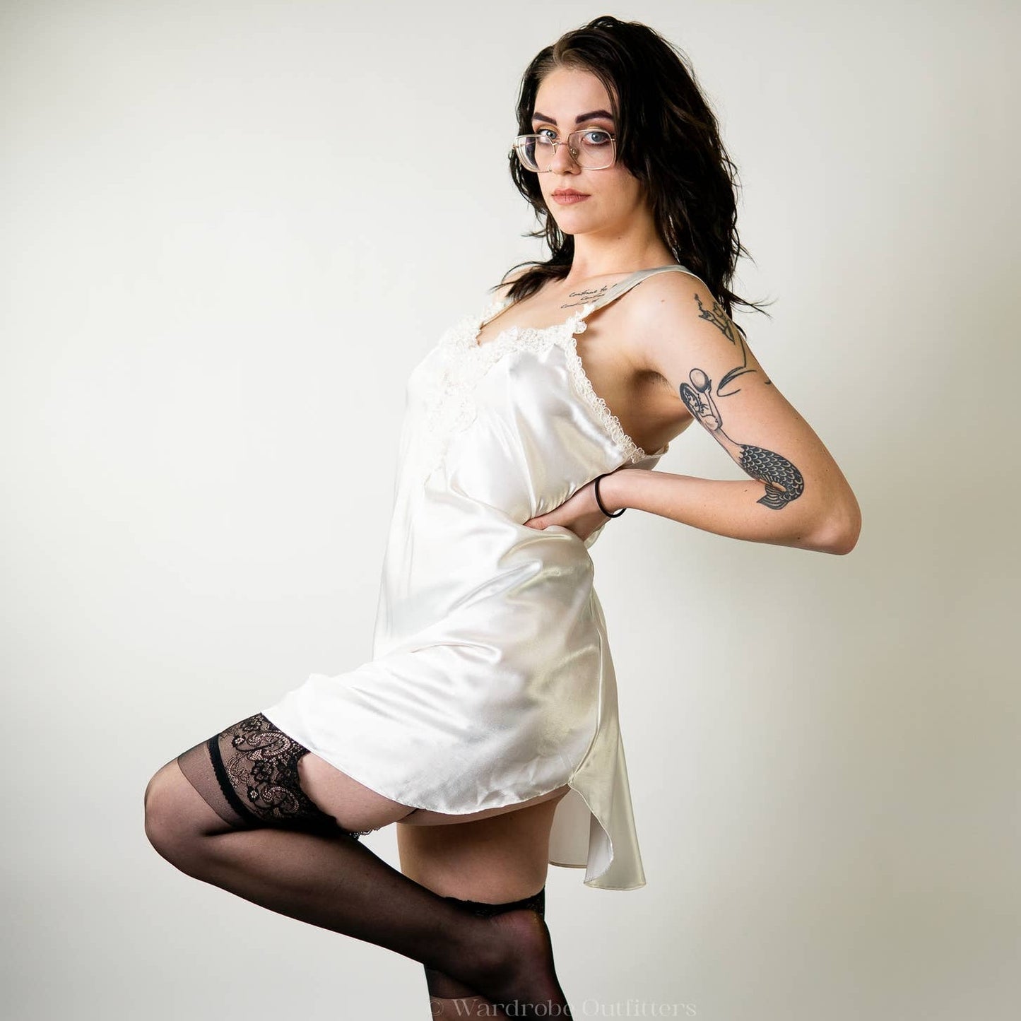 Vintage White Lace Lingerie Slip Dress