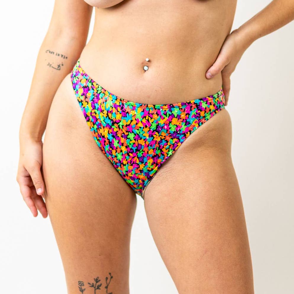 Vintage 90s Abstract High Waisted Bikini Bottoms