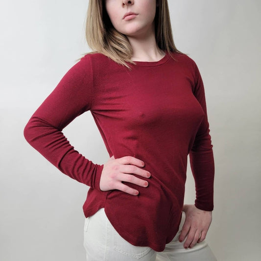 Old Navy Paper Thin Long Sleeve Heather Red - S