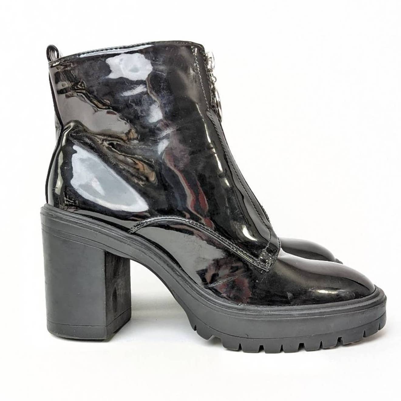 Goth High Heel Platform Chunky Vinyl Boots - 6