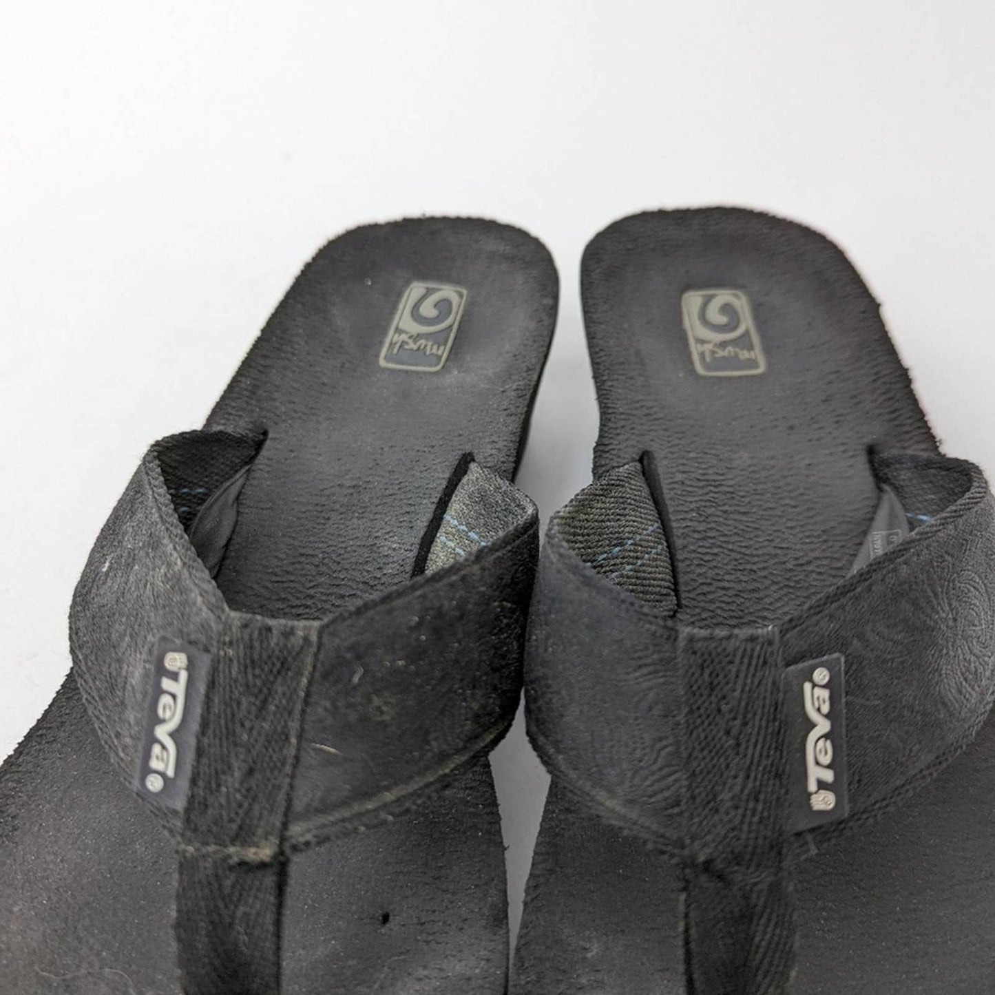 Teva Mush Black Wedge Flip Flop Sandals