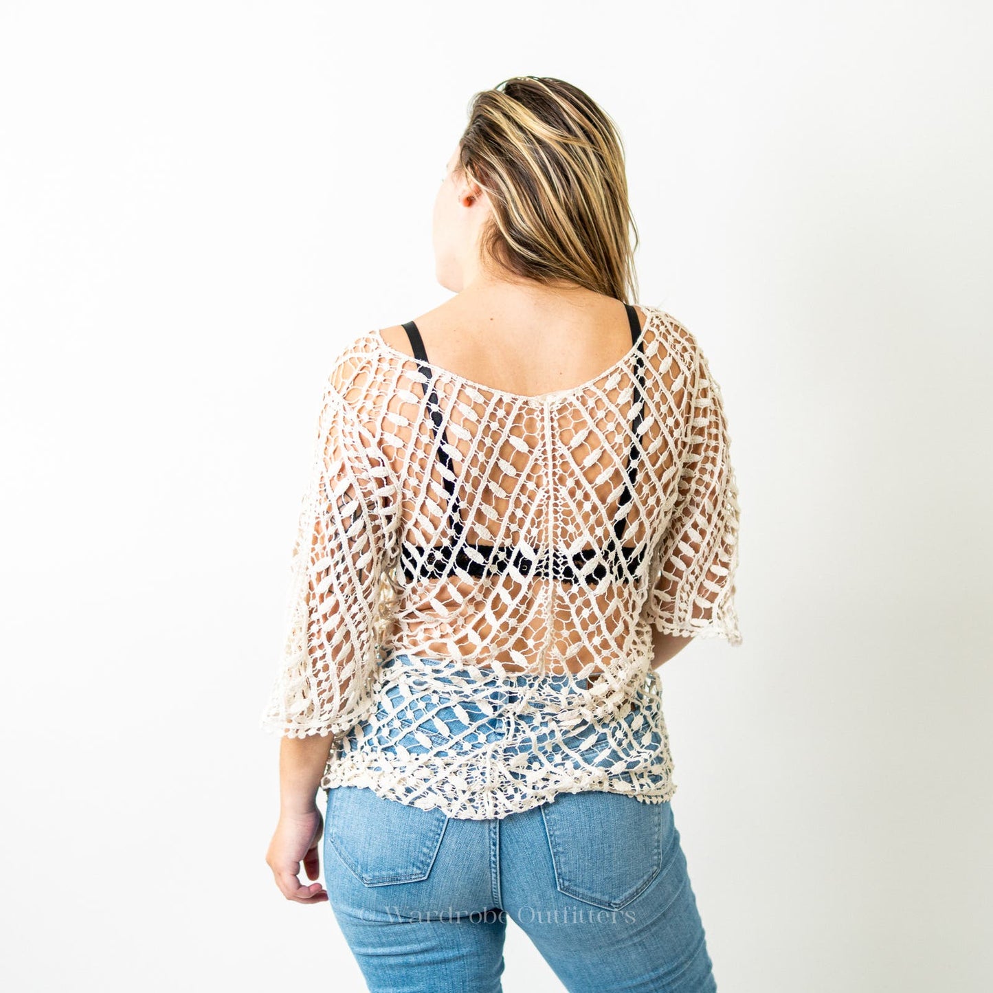 Sheer Lace Crochet Beach Swimwear Coverup