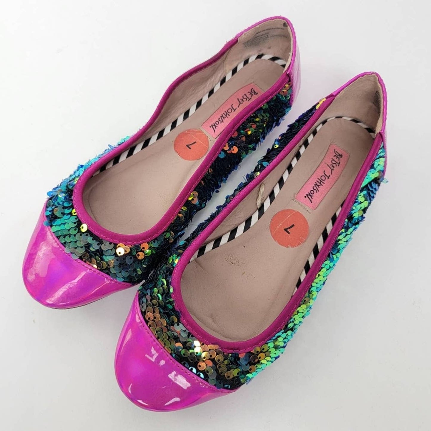 Betsey Johnson Sunglow Rainbow Sequin Ballet Flats- 7