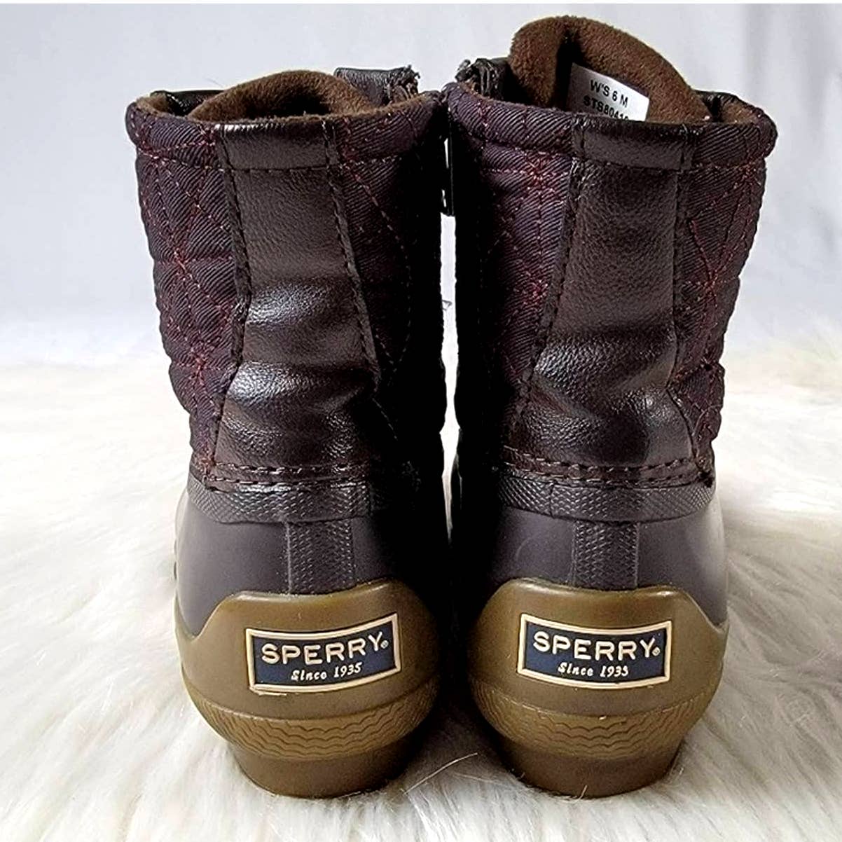 Rare Sperry Saltwater Burgundy & Brown Duck Boots - 6