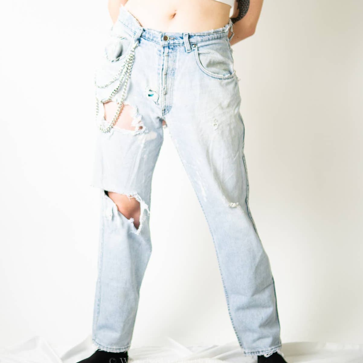 Vintage 90s THRASHED Ripped Distressed Levi Silvertab Baggy Jeans