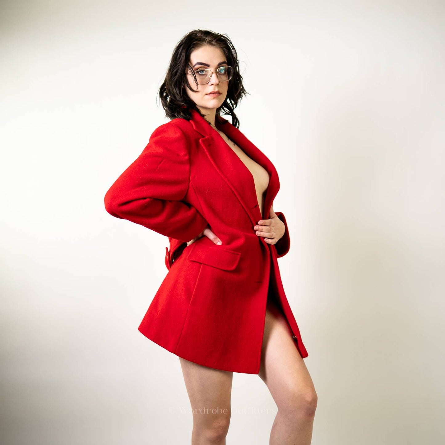 Vintage 80s J.G. Hook Bright Red Wool Blazer