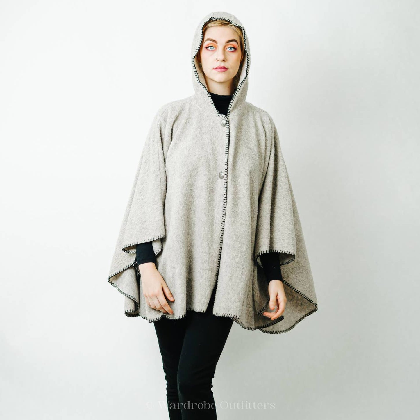 The Vermont Country Store Hooded Berber Fleece Cape Poncho