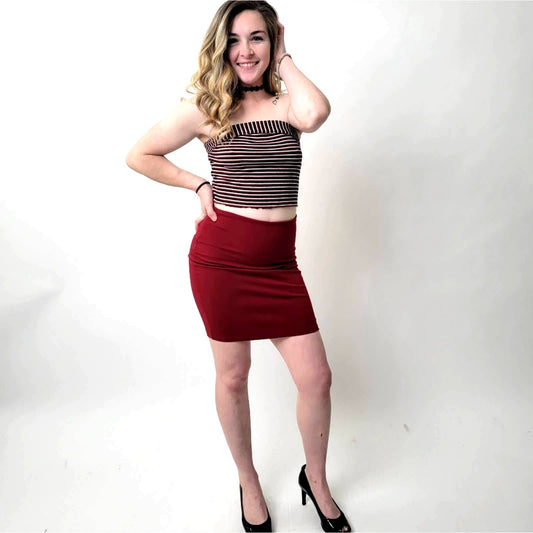 Lulu's Deep Red Mini Skirt