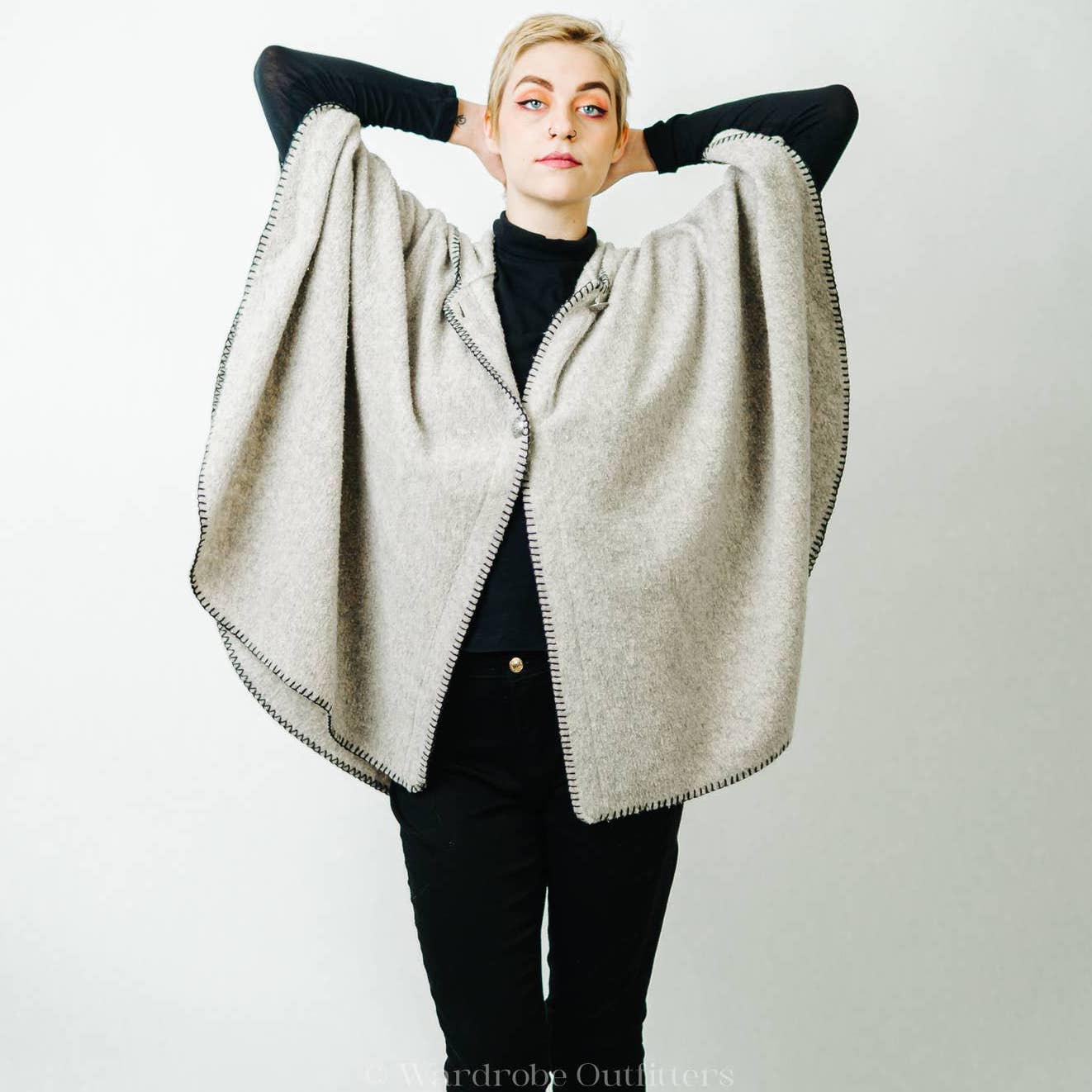 The Vermont Country Store Hooded Berber Fleece Cape Poncho