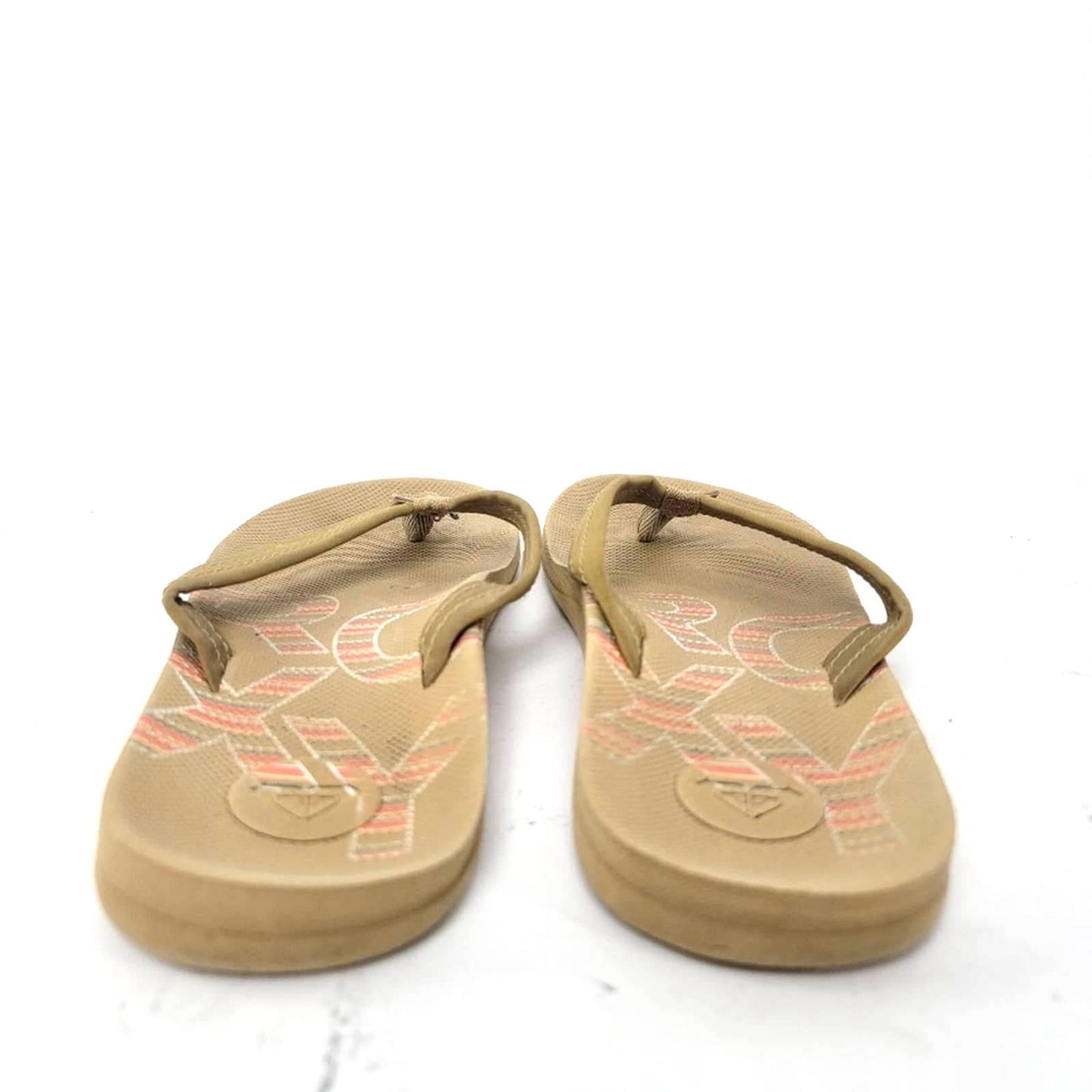 Roxy Sand Tan Flip Flop Sandals - 6
