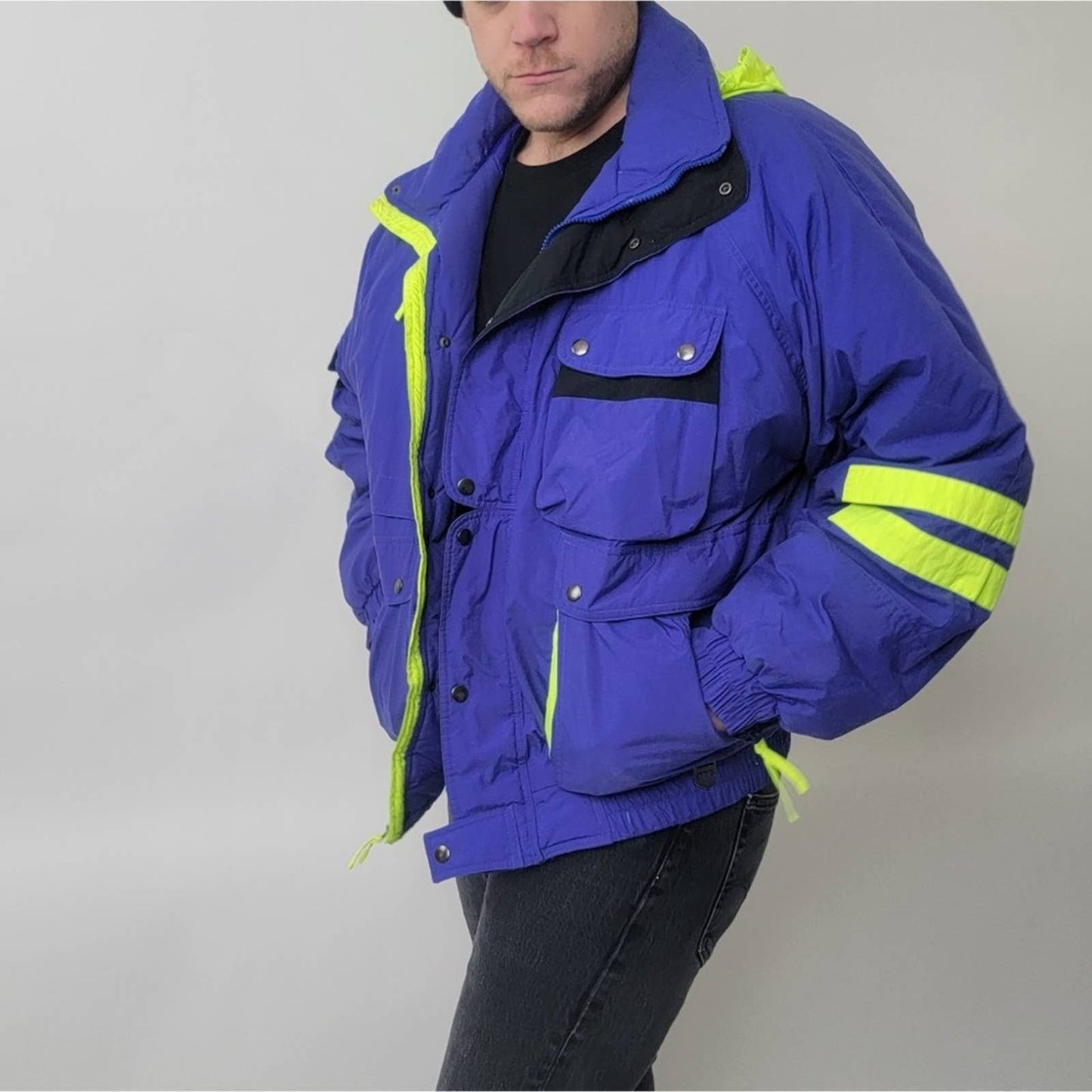 Vintage 90's Steeper Slopes Ski Snowboarding Puffer Jacket - L