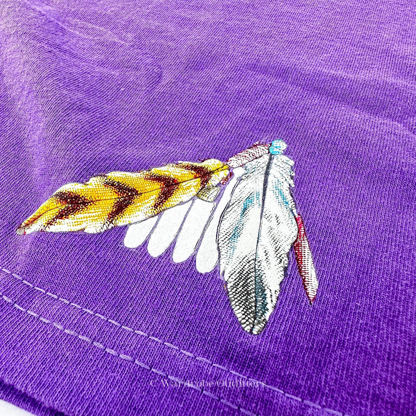 Vintage 90s Native American Western Feather Tee Shirt