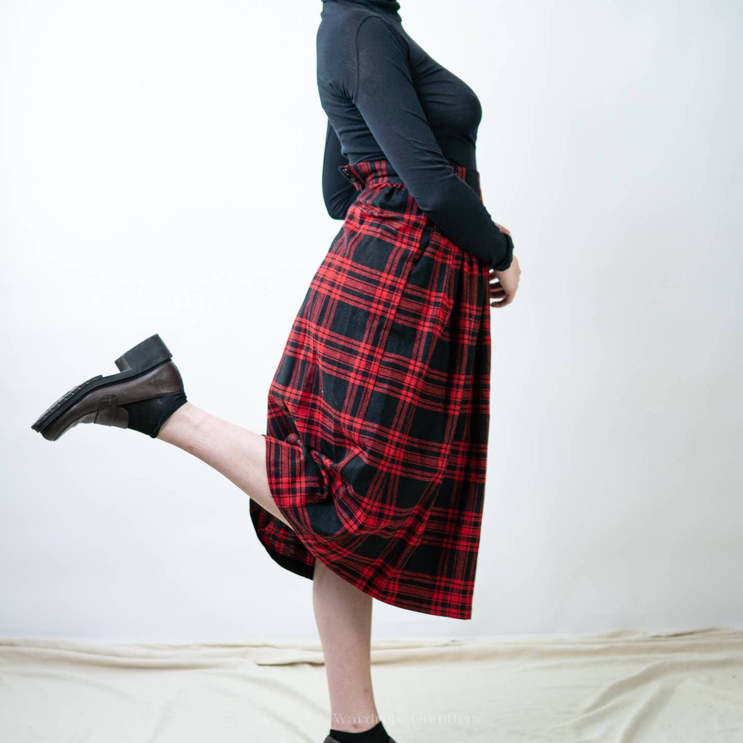 Vintage 90s Red Buffalo Plaid Skirt