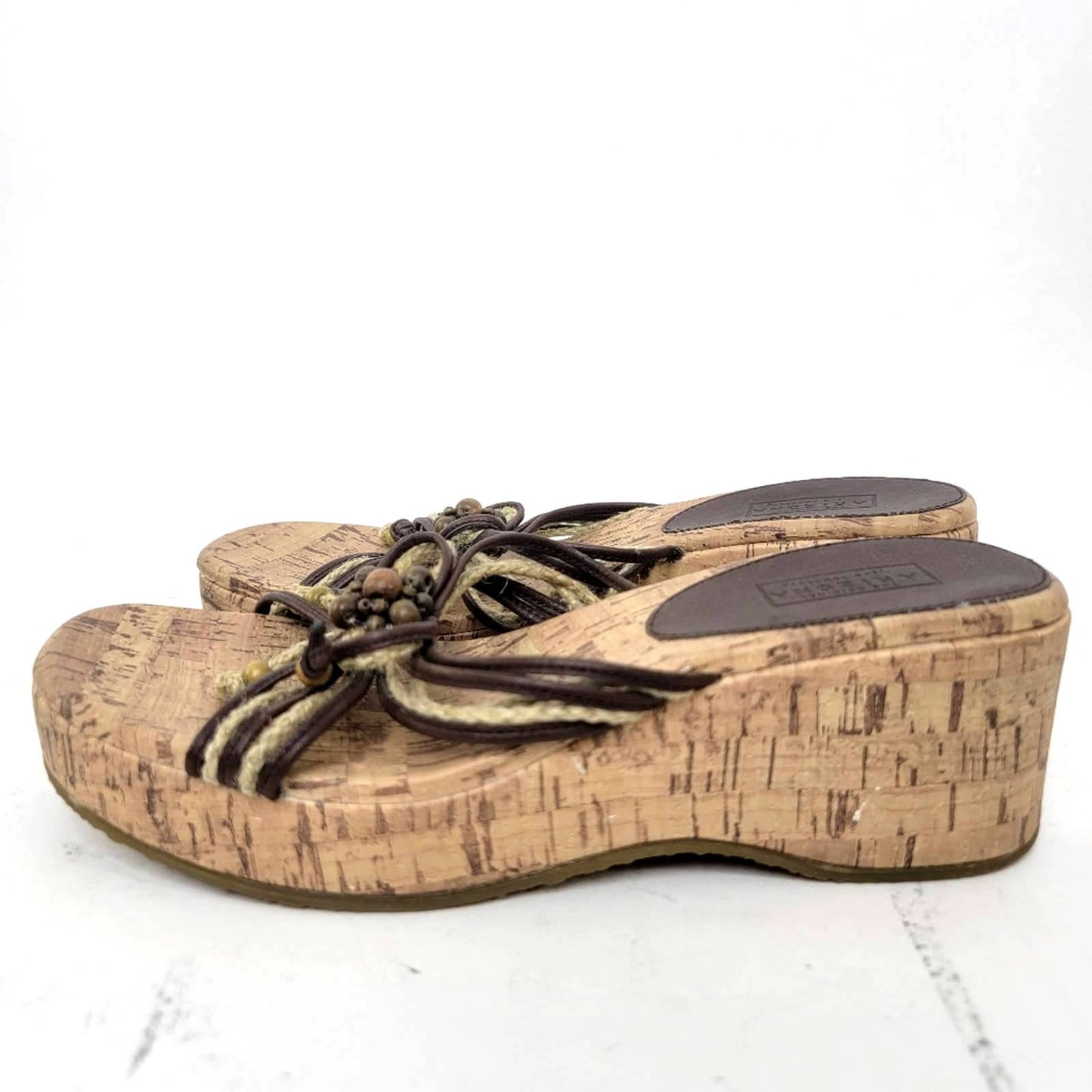 Arizona Jean Co. Platform Strappy Cork Wedge Sandals - 5