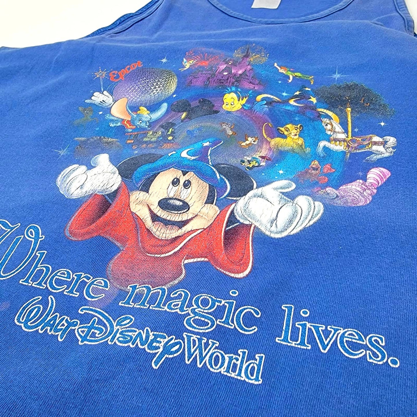 Vintage 90s Walt Disney World Blue Tank Top - L