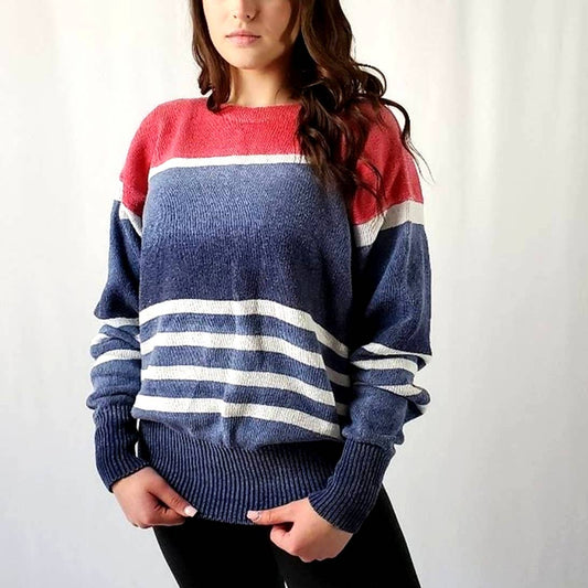 Ralph Lauren Oversized Chunky Striped Sweater - XL