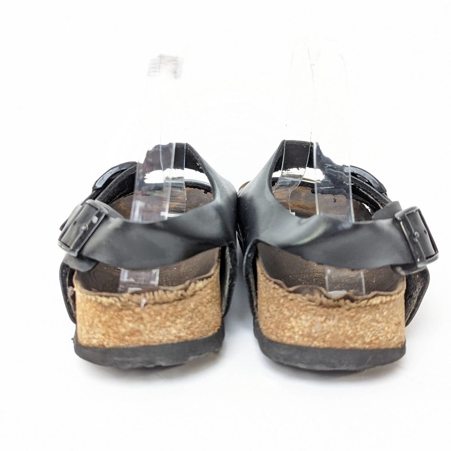 Birkenstock Black Leather Milano Sandals - 8