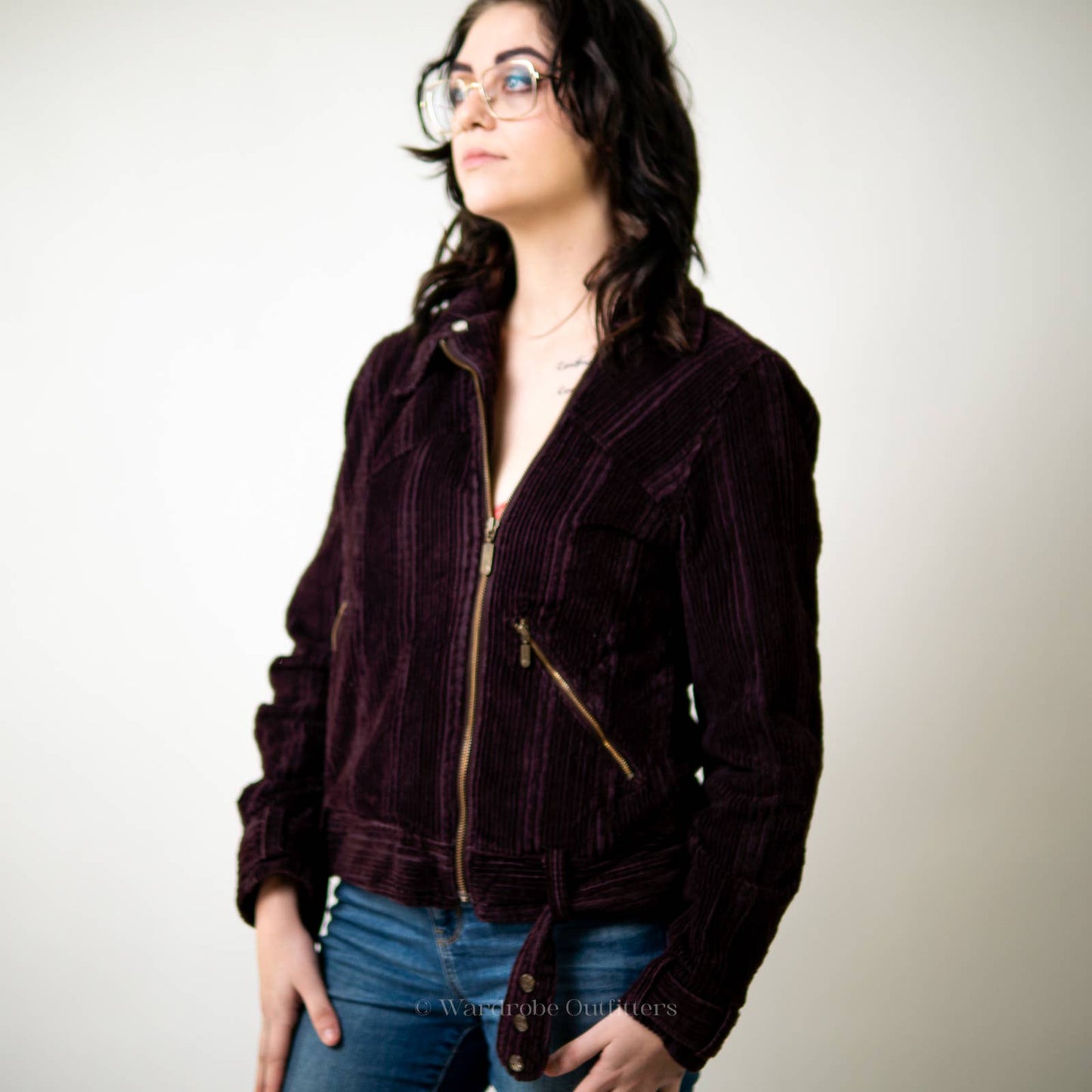 Columbia Corduroy Burgundy Ribbed Jacket - M