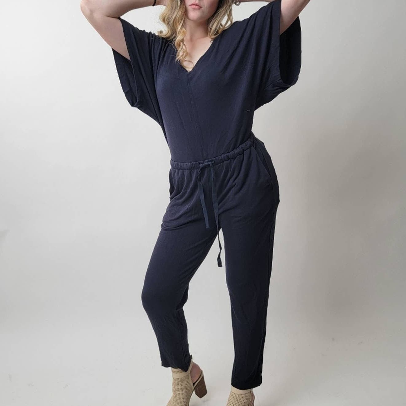 NWOT J. Crew Navy Blue V-neck Jumpsuit - 4