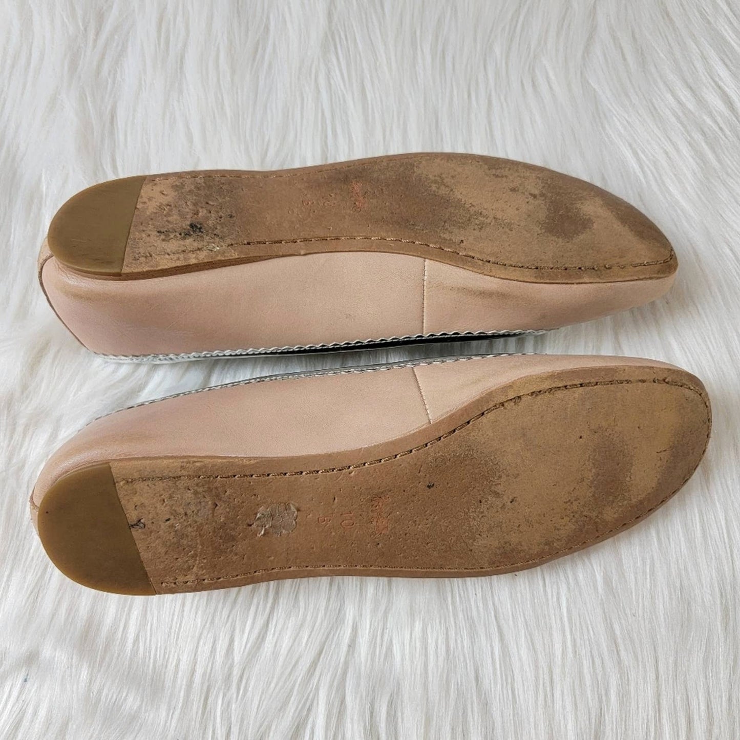 Coach Halle Leather Ballet Flats in Beechwood Pink - 10B