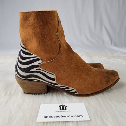 Joli Zebra Animal Print Suede Leather Chelsea Boot - 9