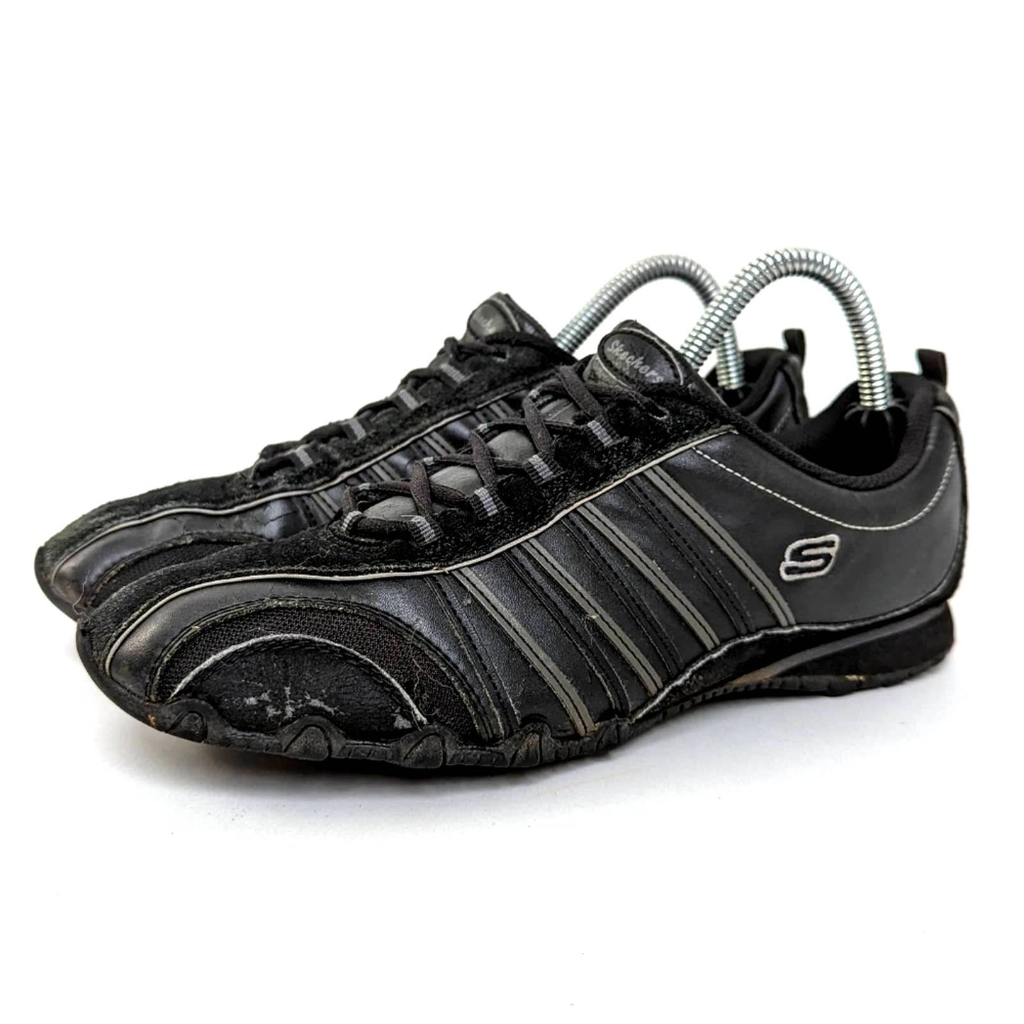 Skechers USA Black Bikers-Troopers Lace-Up Fashion Sneakers - 9