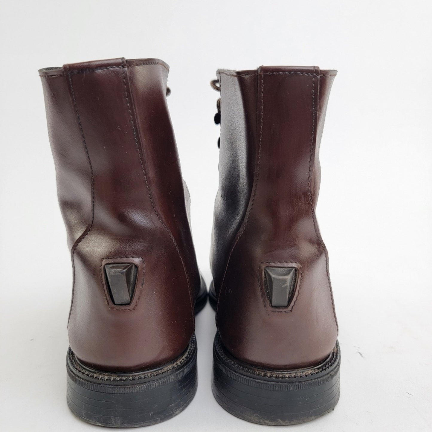 Vintage 90s Brown Leather Capped Toe Cottage Boots - 6