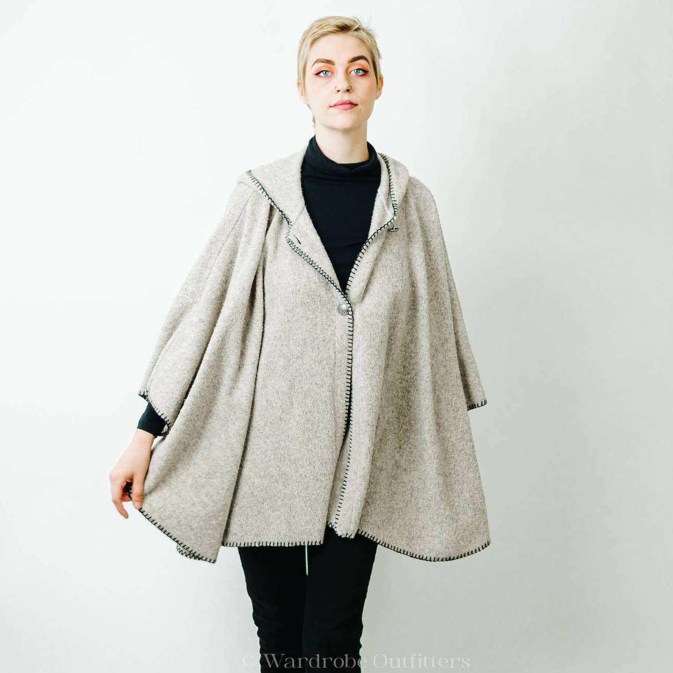 The Vermont Country Store Hooded Berber Fleece Cape Poncho