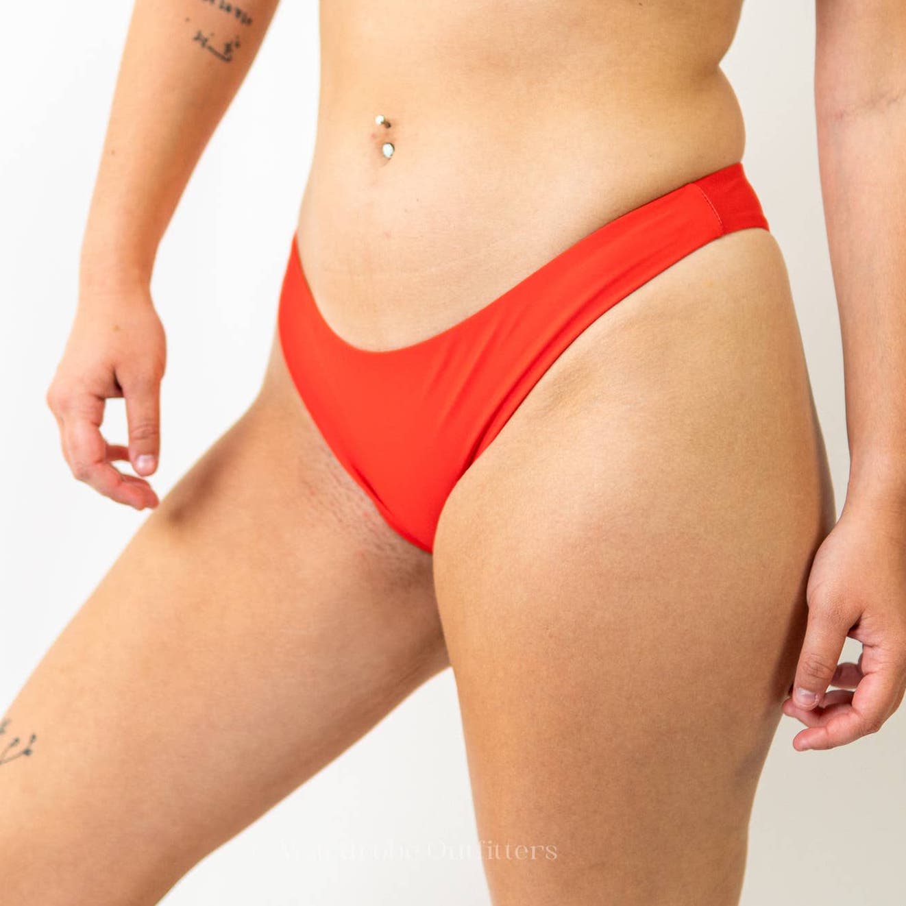 Coral Red Triangle Bikini Bottoms