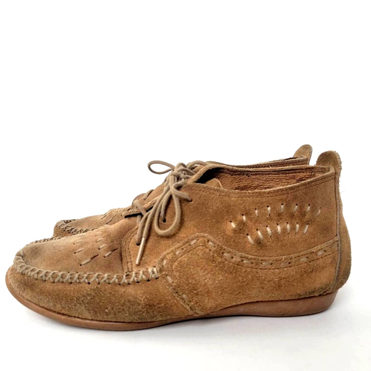 Minnetonka Brown Suede Ankle Moccassin Booties - 7.5