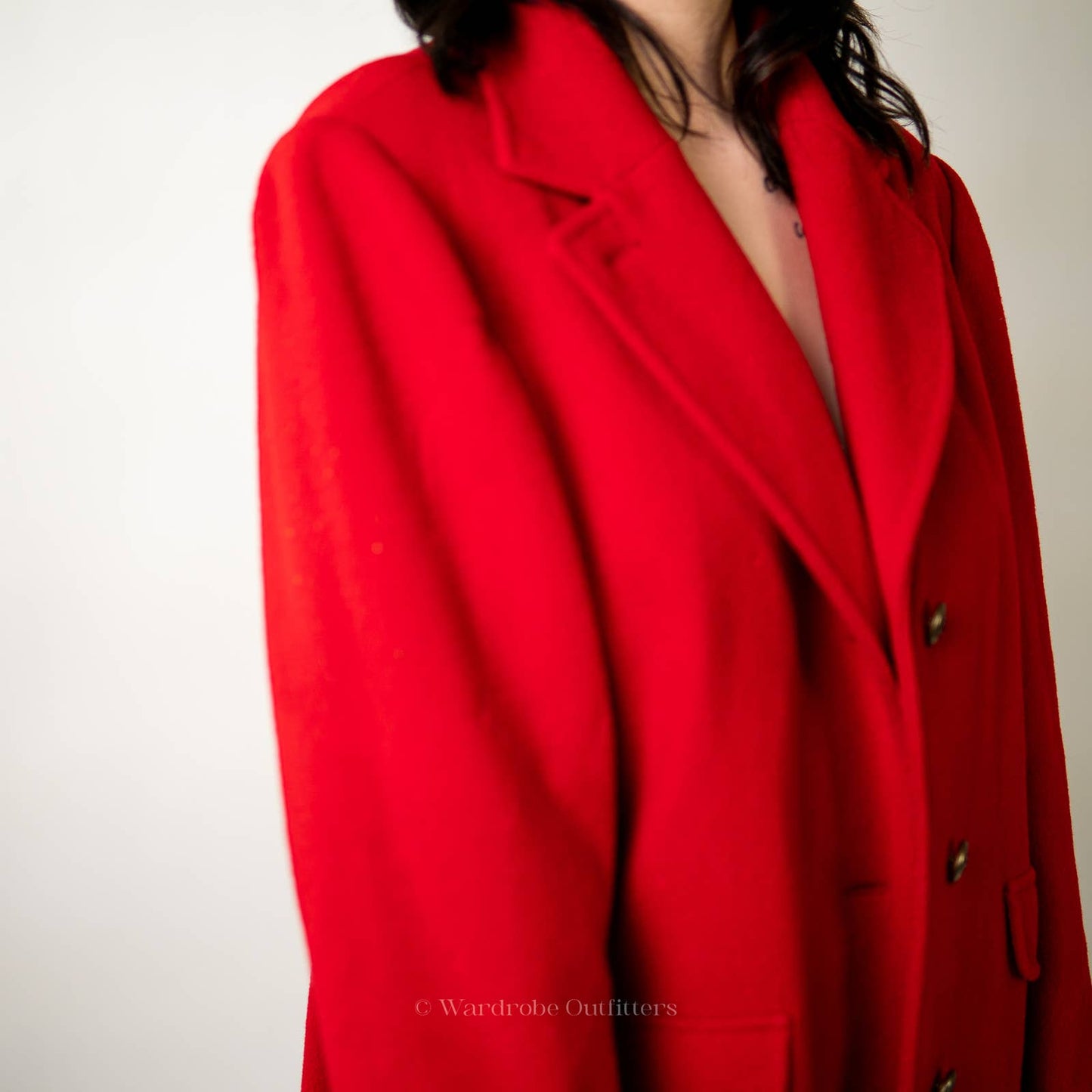 Vintage 80s J.G. Hook Bright Red Wool Blazer