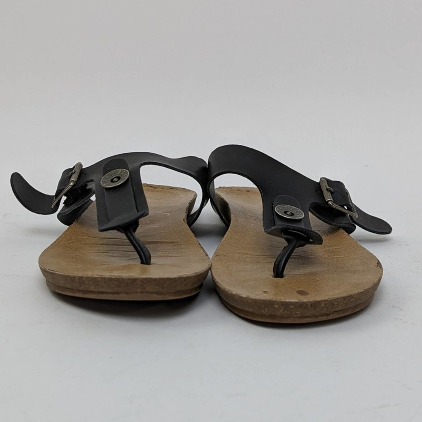 Blowfish Black Wide T-Strap Thong Sandals - 8