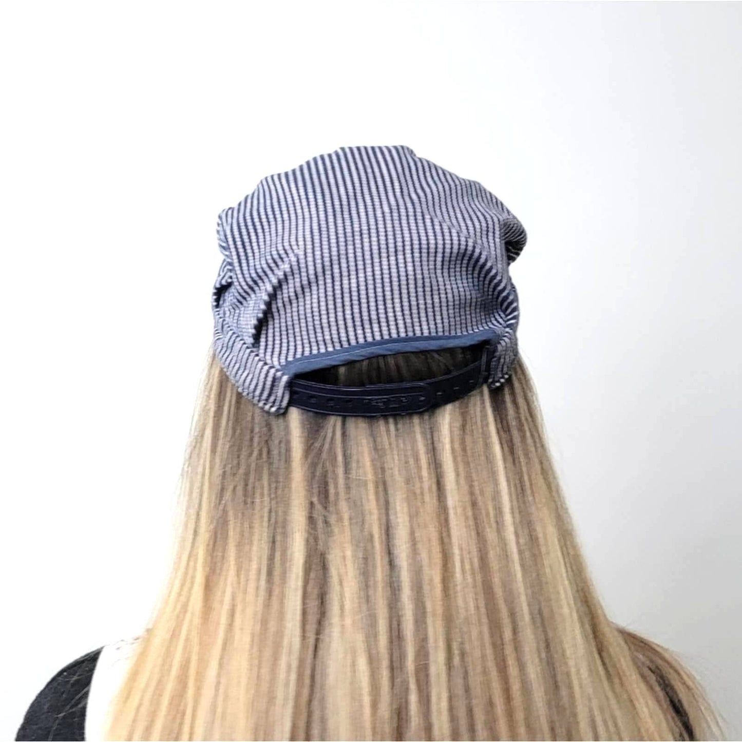 Vintage 90s Striped Engineers Single Panel Snapback Hat