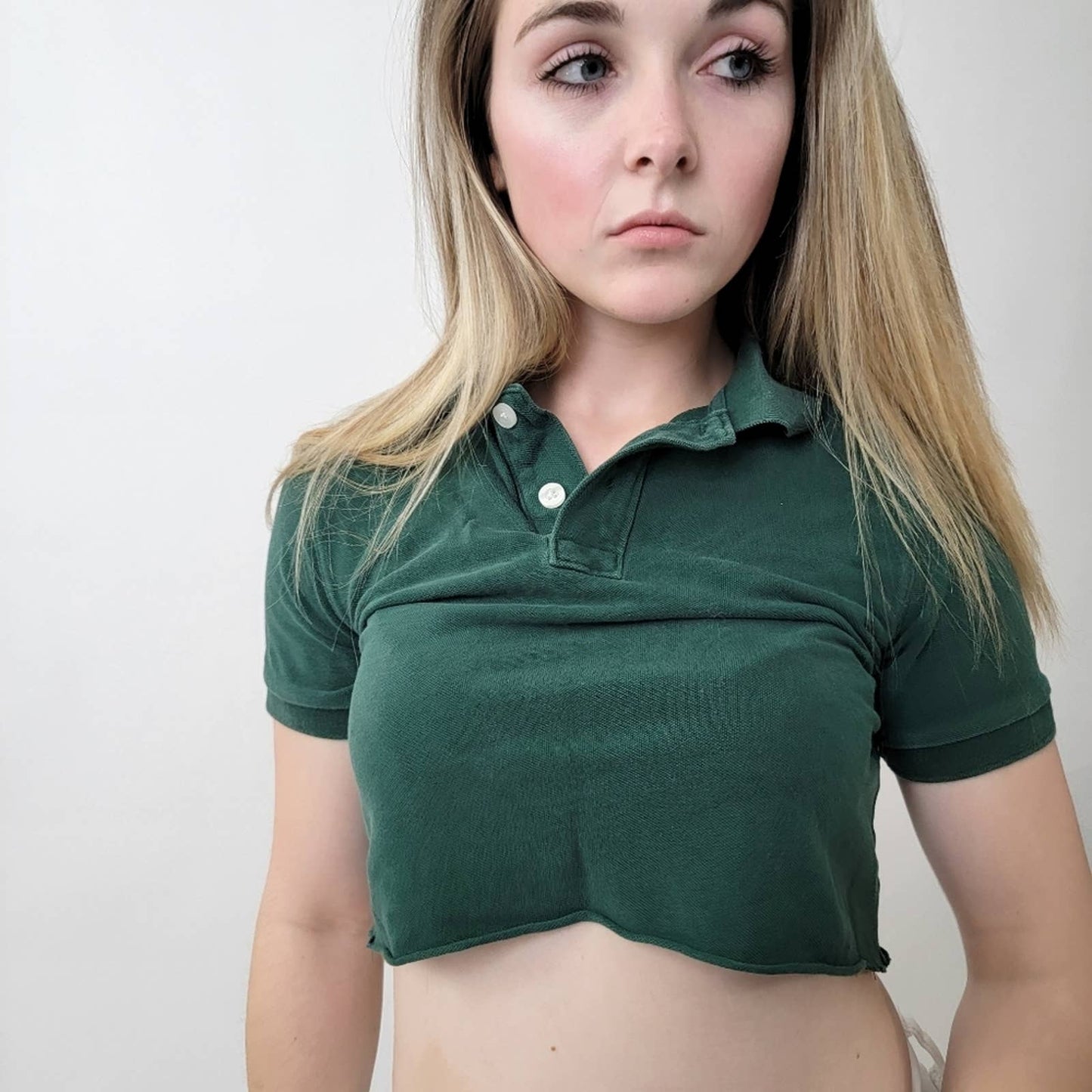 Cropped Baby Tee Forest Green Golf / Polo Tee - M