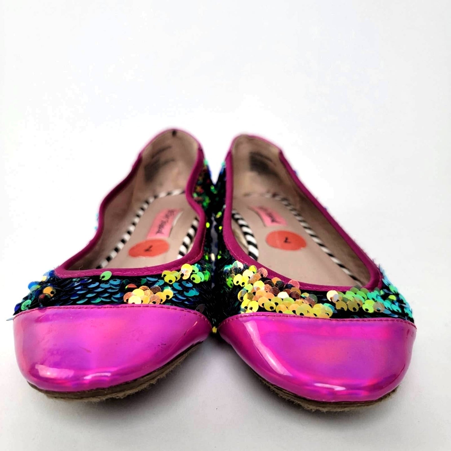 Betsey Johnson Sunglow Rainbow Sequin Ballet Flats- 7