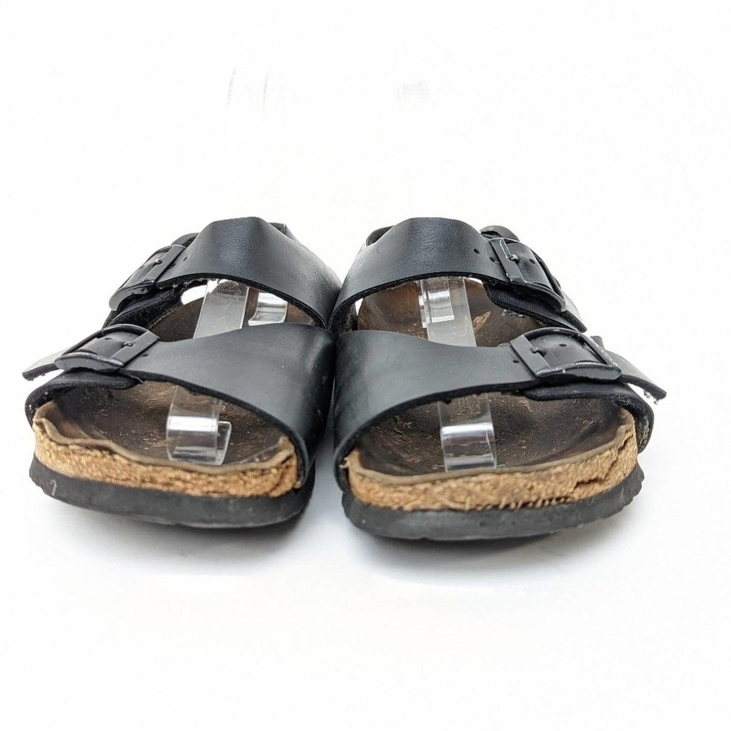 Birkenstock Black Leather Milano Sandals - 8
