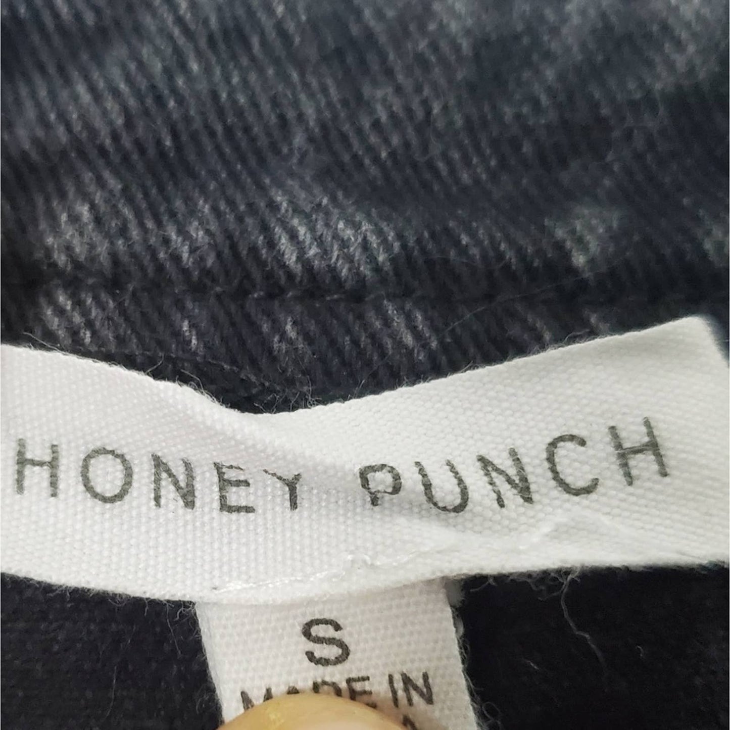 Honey Punch Button Front Black Denim Jean Skirt - S