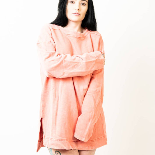 Anthropologie Pilcro Salmon Pink Long Sleeve Sweater Dress