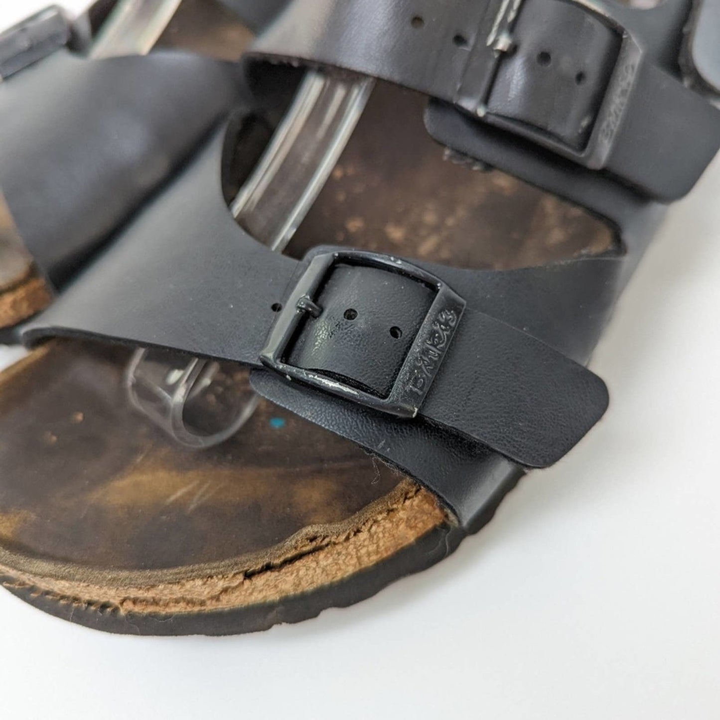 Birkenstock Black Leather Milano Sandals - 8