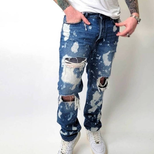 ZARA Paint Splashed Thrashed Distressed Jeans - 32x32