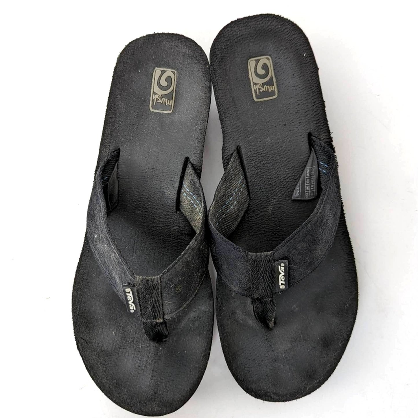 Teva Mush Black Wedge Flip Flop Sandals
