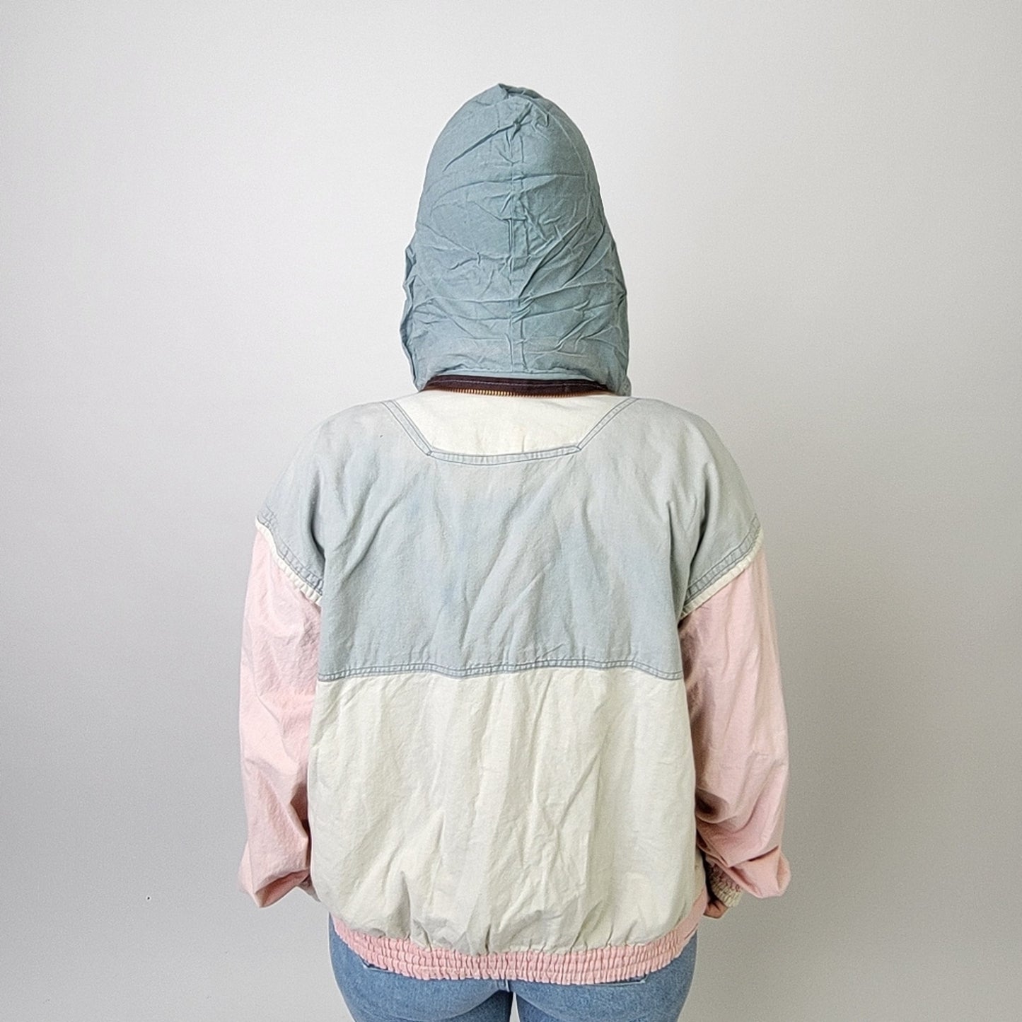 Vtg 90s Reversible Armadillo Color Block Pastel Ski / Bomber / Track Jacket