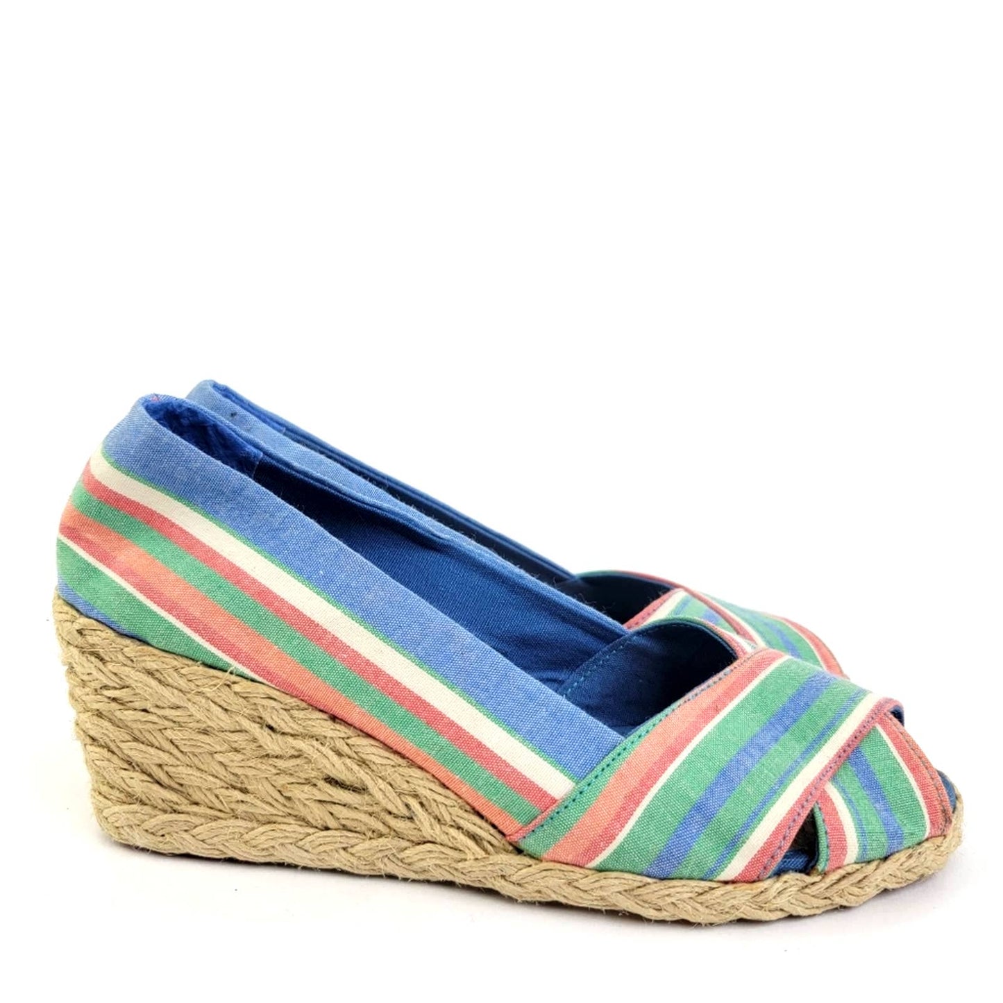 LAUREN Ralph Lauren Cecilia Rainbow Espadrille Wedge Sandal Pump Shoes - 6.5