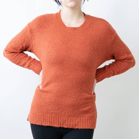 Philosophy Burnt Orange Soft Fuzzy Crewneck Sweater - M