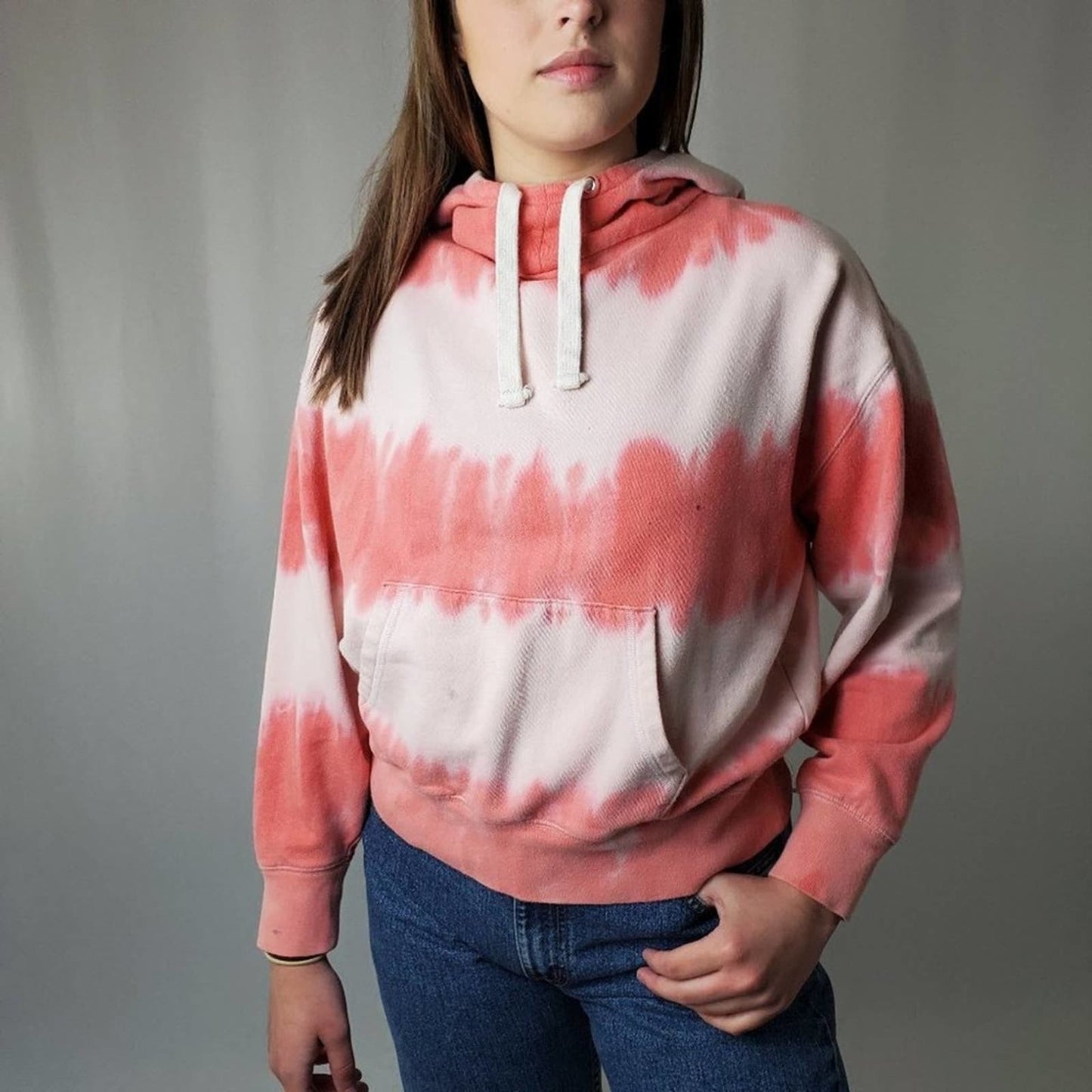 Gap Striped Bleach Tie Dye Hoody Sweatshirt - XS