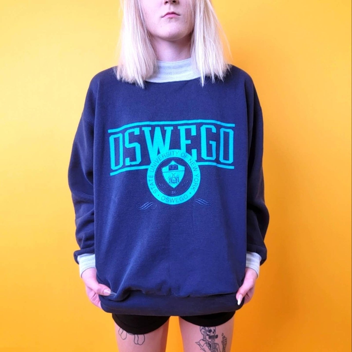 Vintage 90s Oswego State University Pullover Sweatshirt - L/XL