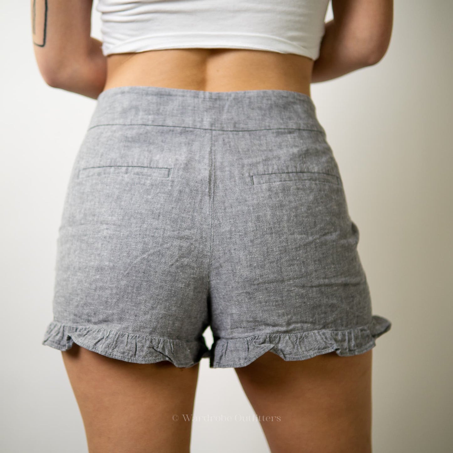 LOFT Grey Frilly 4" Shorts