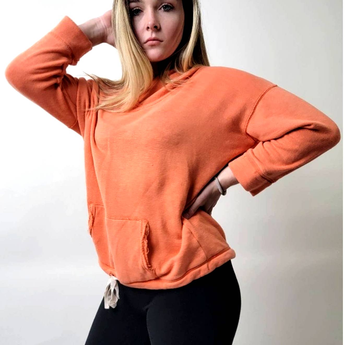 Aerie Burnt Orange Linen Hoodie - L