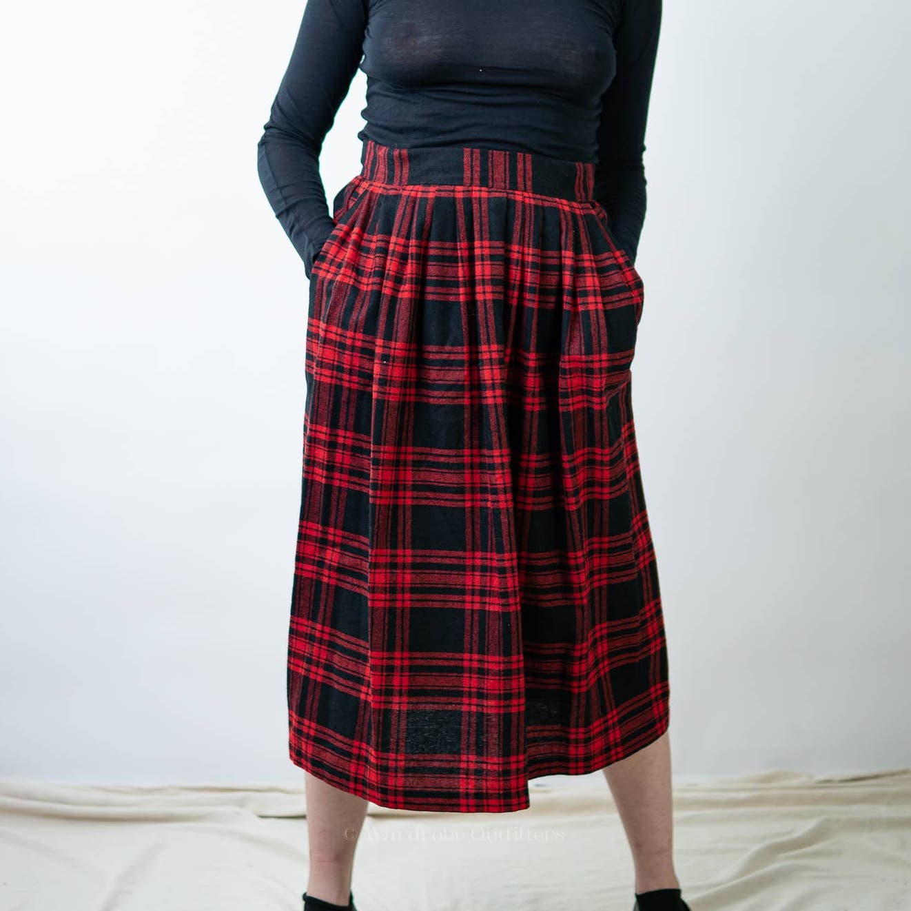 Vintage 90s Red Buffalo Plaid Skirt