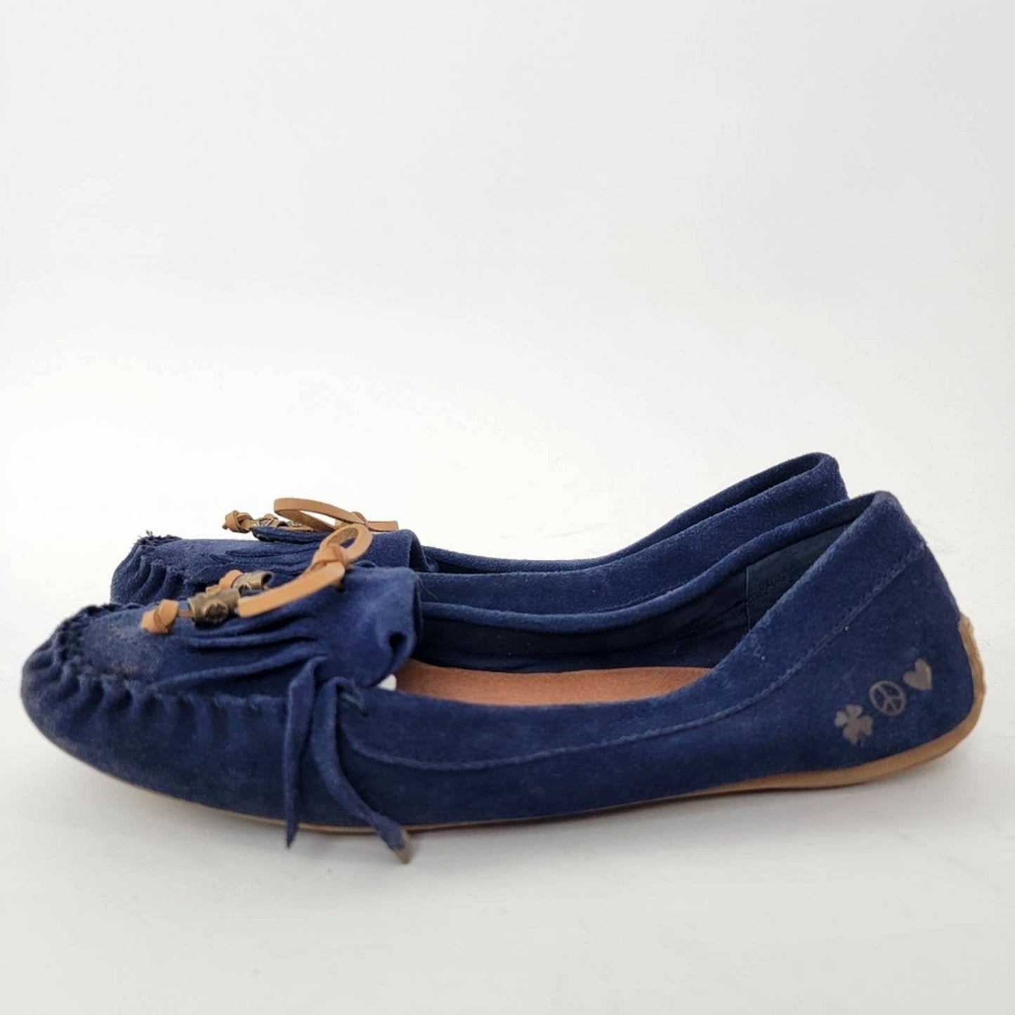 Lucky Brand Aunee Blue Suede Driving Mocassins - 10